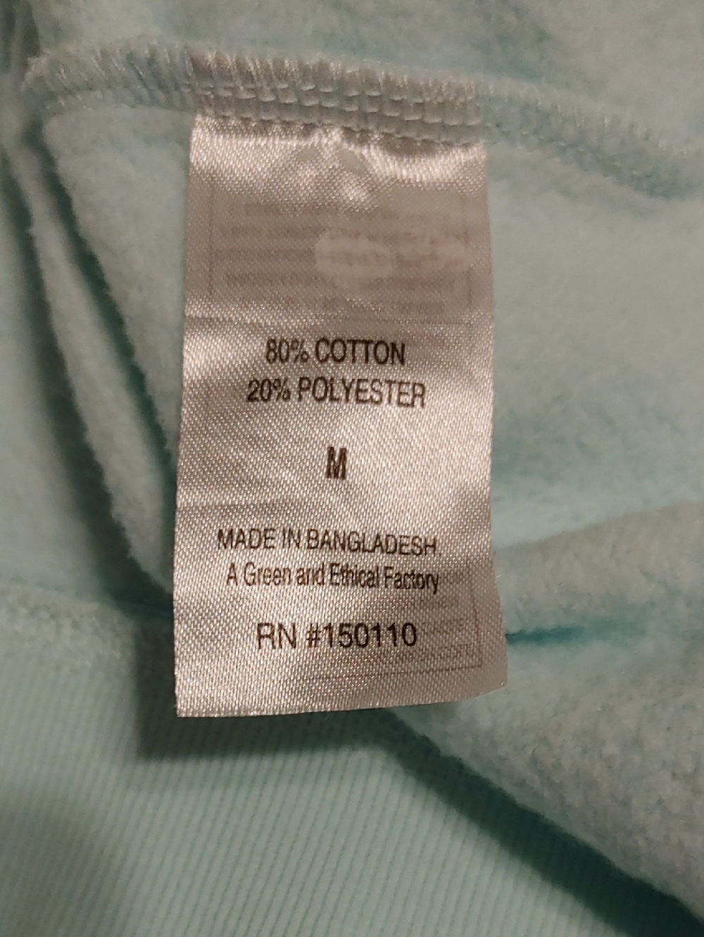Peloton Mint Crewneck Sweatshirt Size Medium, has streak towards bottom - Picture 6 of 6